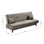 Canapea extensibila cu spatiu depozitare, gri-bej Taupe, URGO