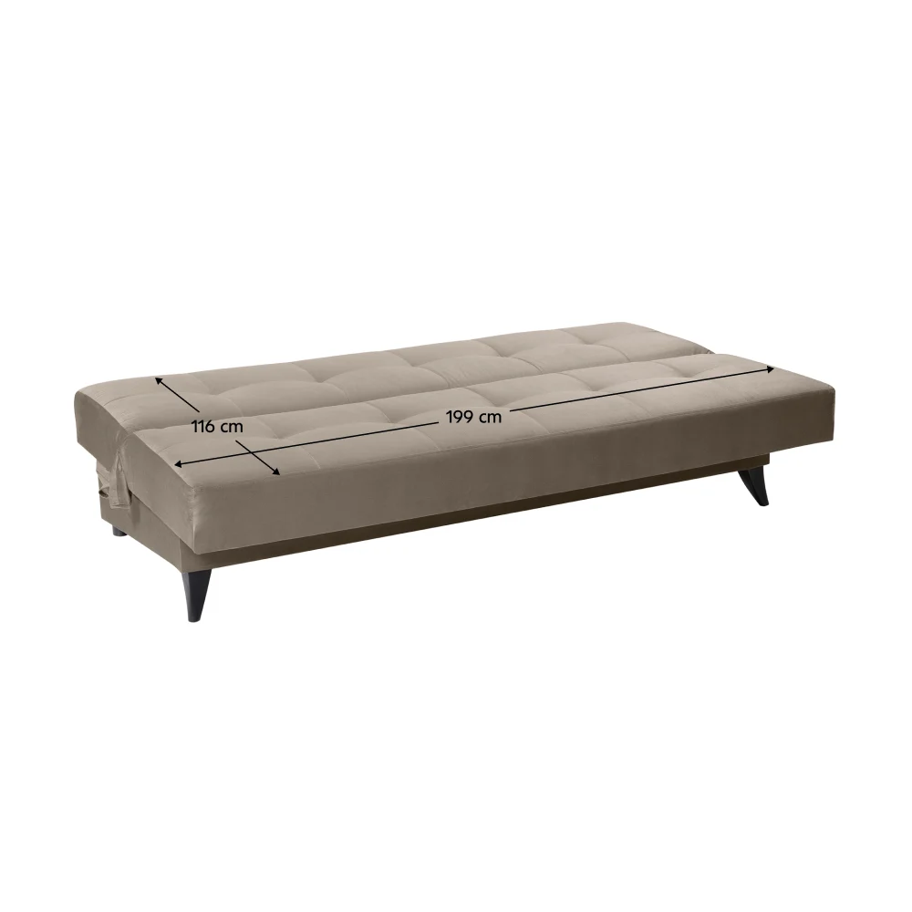 Canapea extensibila cu spatiu depozitare, gri-bej Taupe, URGO