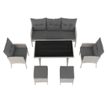 Set de gradina din ratan, gri deschis, LALEN