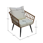 Fotoliu de gradina, natural / negru / bej, ARALY