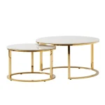 Set 2 mese de cafea, auriu/imitatie de marmura, DEVNET 2 NEW