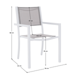 Scaun stivuibil pentru gradina, otel alb / gri deschis, DORIO