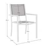 Scaun stivuibil pentru gradina, otel alb / gri deschis, DORIO