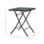 Set ratan de gradina 1+2, negru, FARUK