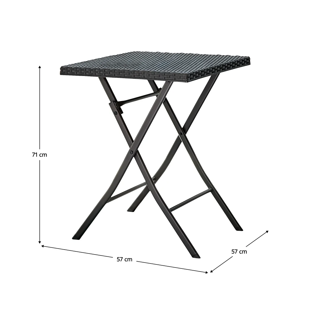 Set ratan de gradina 1+2, negru, FARUK