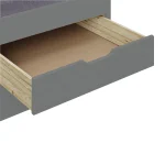 Pat cu pat suplimentar extensibil, gri, lemn, 90x200 cm, MARINELLA NEW