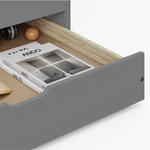 Pat cu pat suplimentar extensibil, gri, lemn, 90x200 cm, MARINELLA NEW