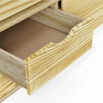 Pat cu spatiu de depozitare, natural, lemn, 90×200 cm, MAXI NEW