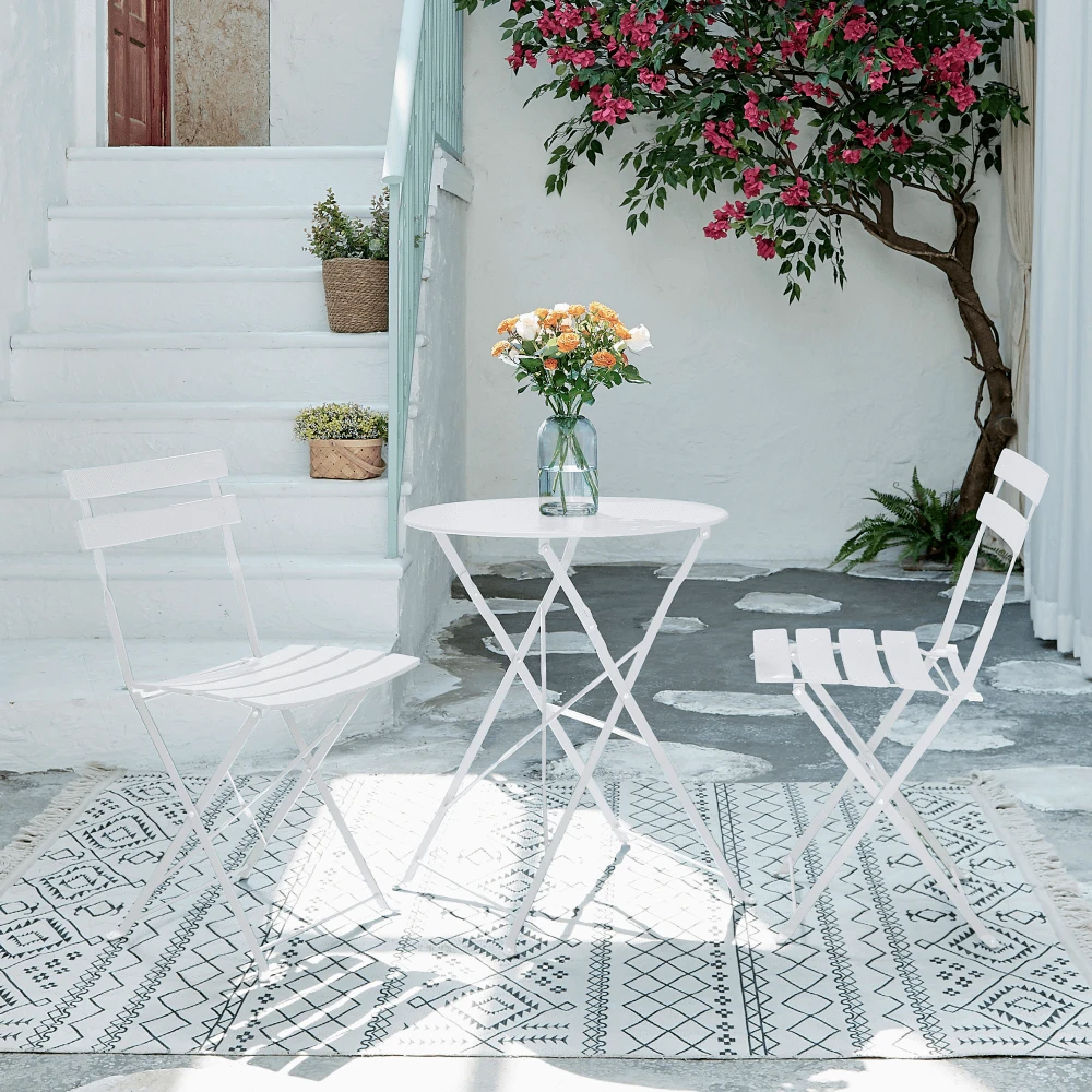 Set gradina 1+2, alb, otel, OBAX