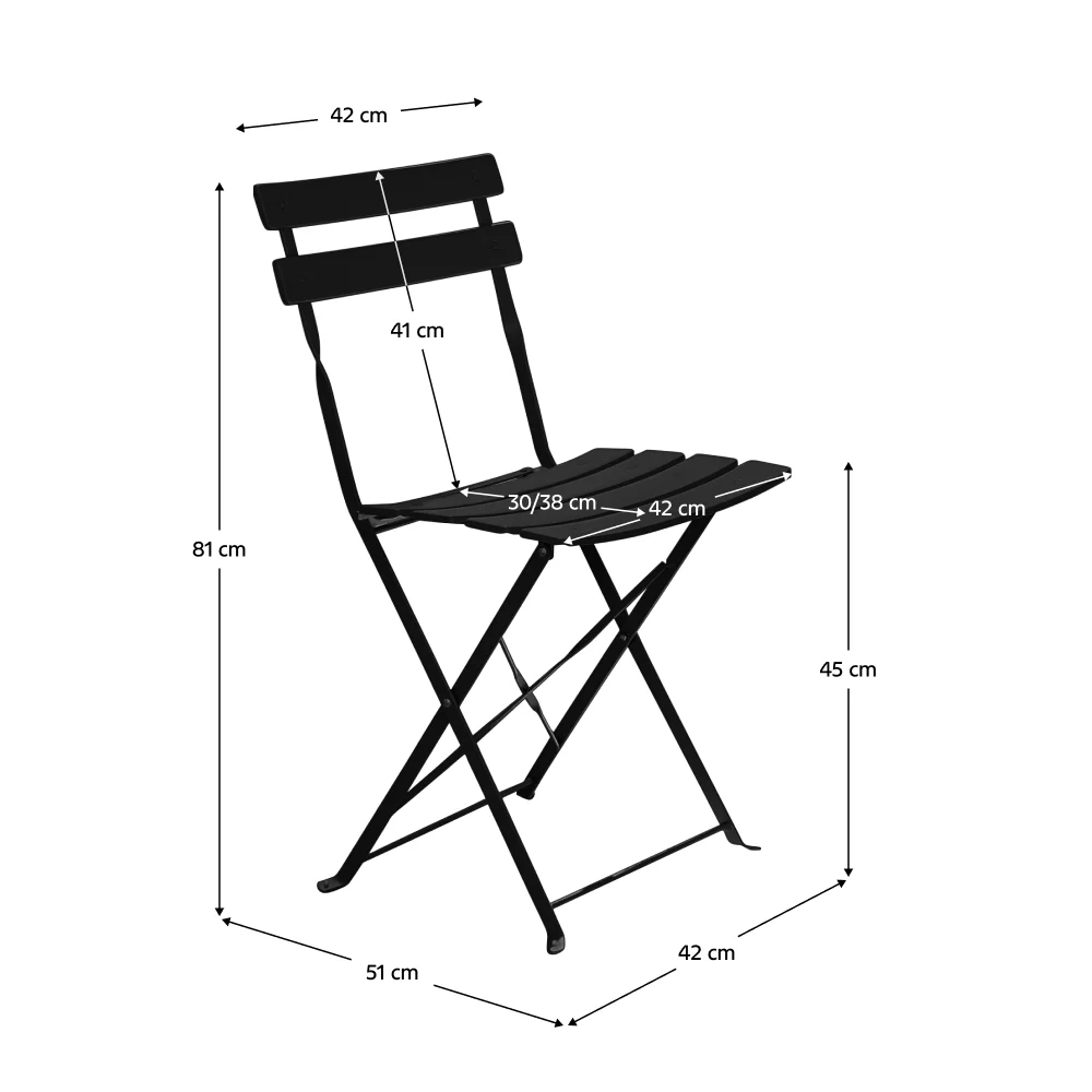 Set gradina 1+2, negru, otel, OBAX