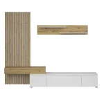 Mobilier living, alb / stejar Artisan, REBEKA PLUS