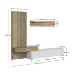 Mobilier living, alb / stejar Artisan, REBEKA PLUS