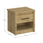 Noptiera 1S, stejar Artisan, AIRON