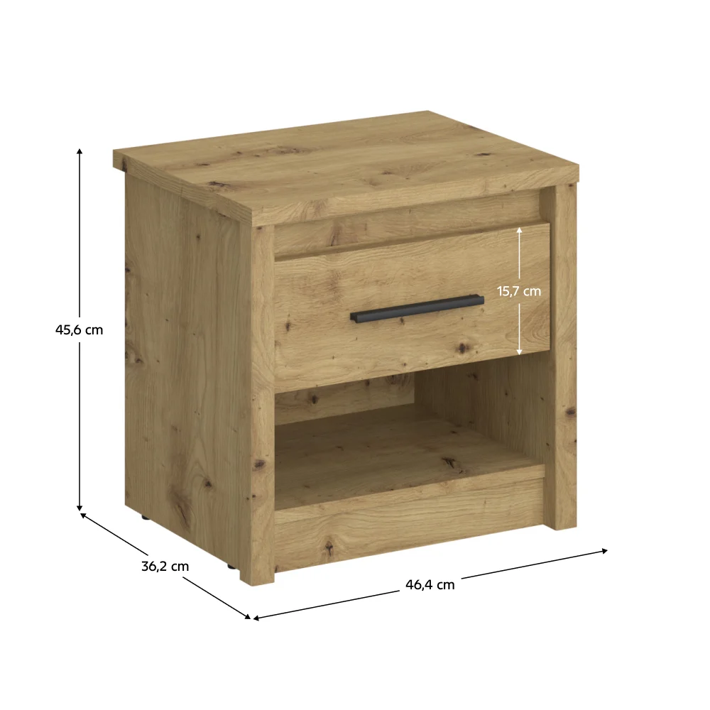 Noptiera 1S, stejar Artisan, AIRON