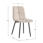 Scaun dining, material bej Velvet / metal, DAMIA TIP 1