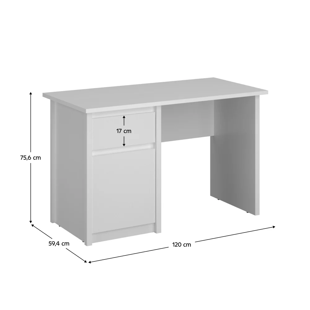 Masa PC 1D1S/120, alba, ERODIN