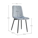 Scaun, material Velvet gri / negru, RAMITA TIP 2