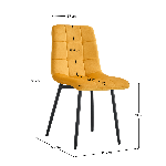 Scaun, material Velvet galben / negru, RAMITA TIP 3