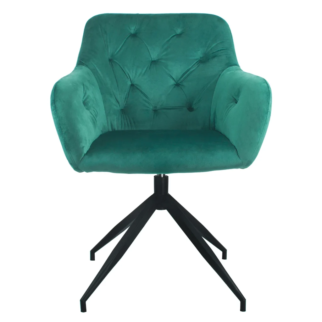 Scaun pivotant, catifea verde/negru, VELEZA NEW