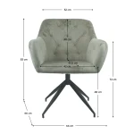 Scaun pivotant, catifea maro-gri/negru, VELEZA NEW