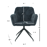 Scaun pivotant, catifea gri inchis/negru, VELEZA NEW