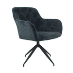 Scaun pivotant, catifea gri inchis/negru, VELEZA NEW