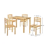 Set de sufragerie 1+4, lemn masiv, natural, LOAK