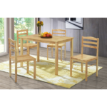 Set de sufragerie 1+4, lemn masiv, natural, LOAK