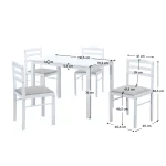 Set de sufragerie 1+4, alb/gri bej, SOMIN