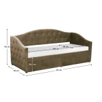 Pat cu spatiu de depozitare, 90x200, tesatura Velvet maro, ZASKA