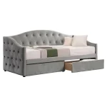 Pat cu spatiu de depozitare, 90x200, tesatura Velvet gri, ZASKA