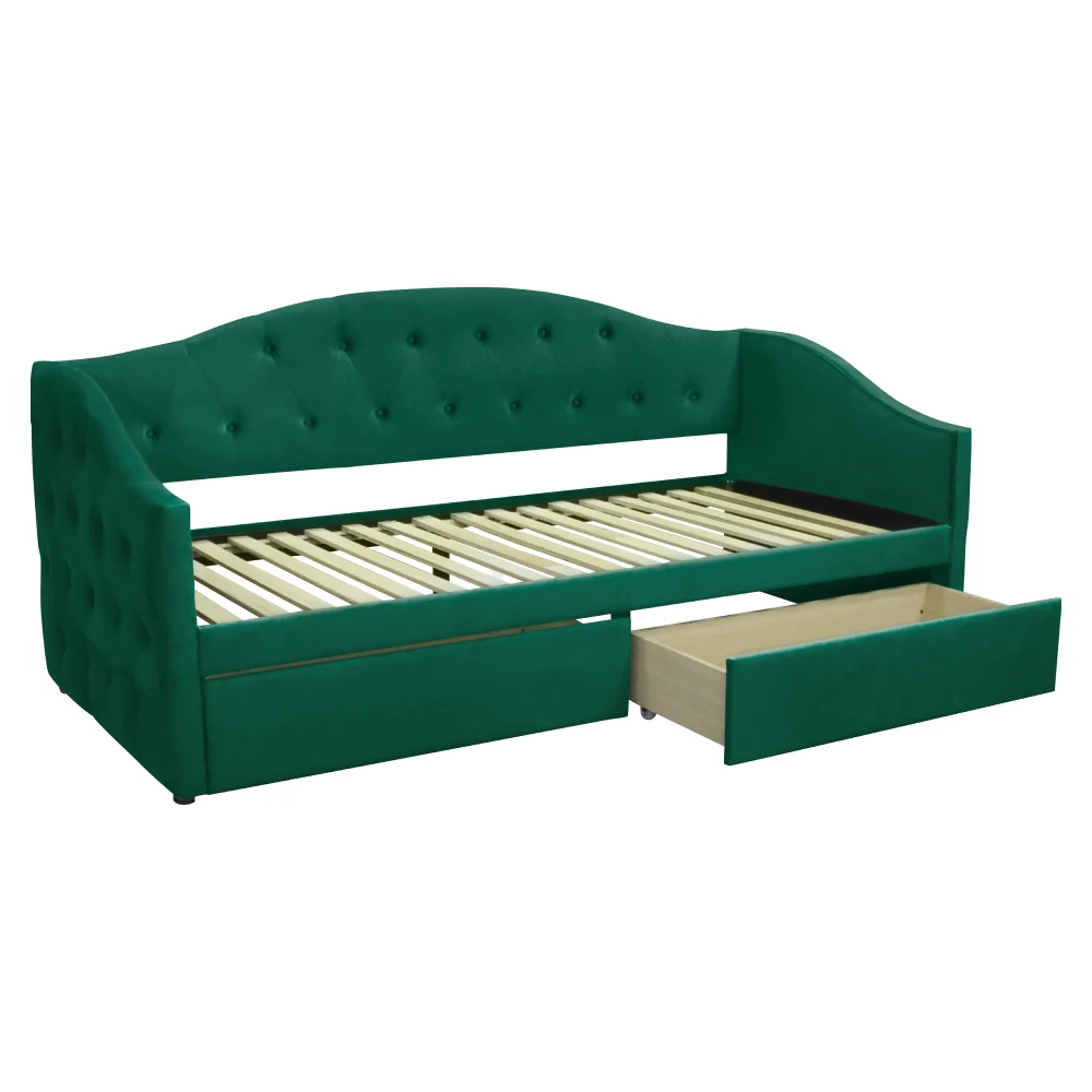 Pat cu spatiu de depozitare, 90x200, tesatura Velvet catifea, ZASKA