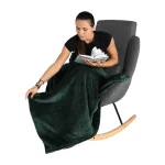 Fotoliu balansoar, material textil gri/lemn, HARPER