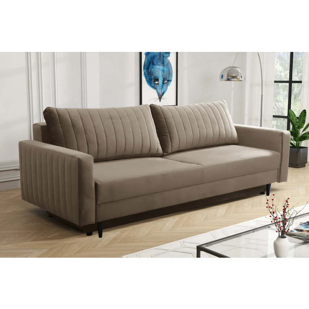 Canapea extensibila, gri-bej Taupe, PALEM