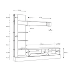 Mobilier de perete living, stejar Riviera / negru, GELUZA