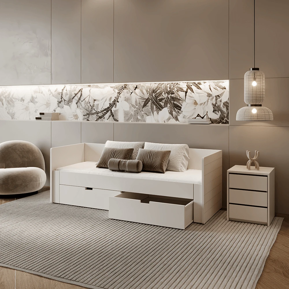 Pat extensibil, alb, 90/180x200, ANTONY