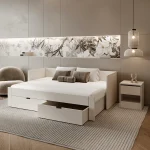 Pat extensibil, alb, 90/180x200, ANTONY