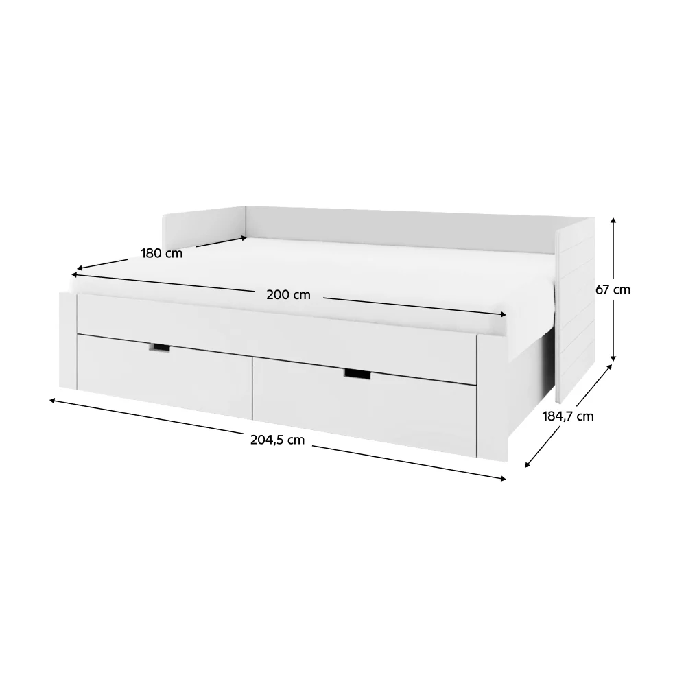 Pat extensibil, alb, 90/180x200, ANTONY
