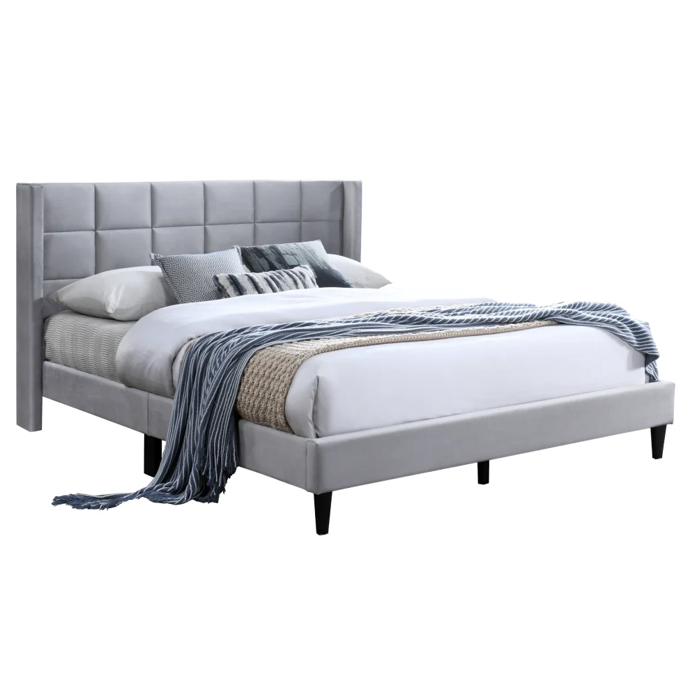 Pat, 160x200, gri tesatura Velvet, BELATO