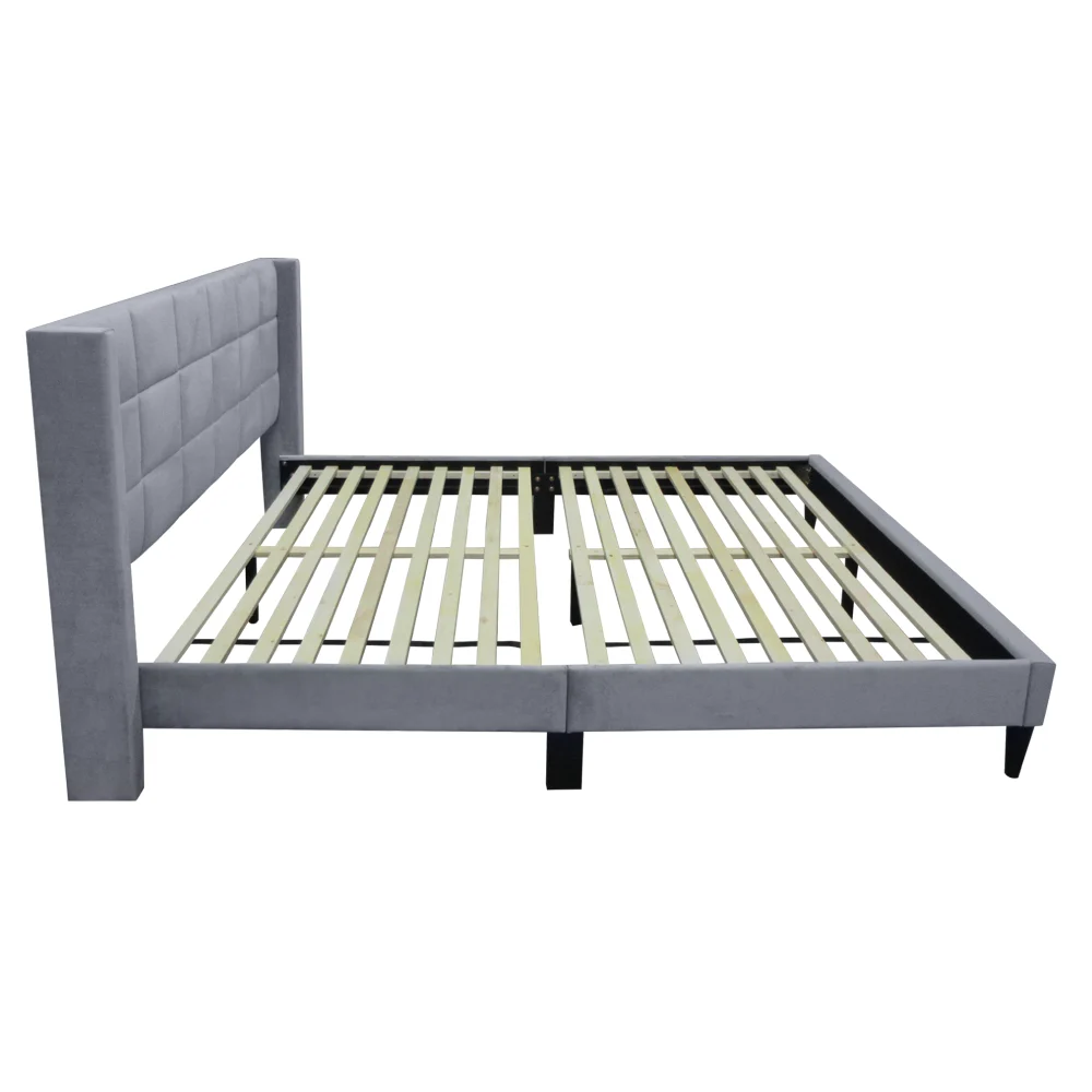 Pat, 160x200, gri tesatura Velvet, BELATO