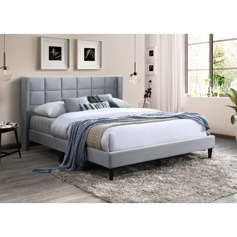 Pat, 160x200, gri tesatura Velvet, BELATO