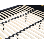 Pat cu somiera, 160x200, gri inchis tesatura Velvet/gold crom auriu, GEORGIA