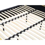 Pat cu somiera, 160x200, gri inchis tesatura Velvet/gold crom auriu, GEORGIA