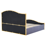 Pat cu somiera, 160x200, gri inchis tesatura Velvet/gold crom auriu, GEORGIA