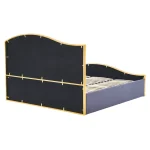 Pat cu somiera, 160x200, gri inchis tesatura Velvet/gold crom auriu, GEORGIA