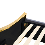 Pat cu somiera, 160x200, gri inchis tesatura Velvet/gold crom auriu, GEORGIA