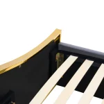 Pat cu somiera, 160x200, gri inchis tesatura Velvet/gold crom auriu, GEORGIA