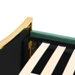 Pat cu somiera, 160x200, verde tesatura Velvet/gold crom auriu, GEORGIA