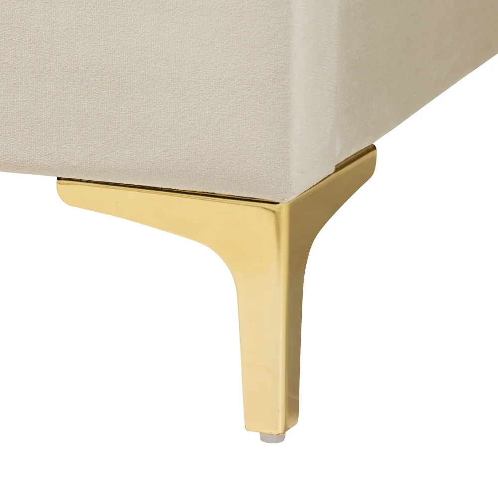 Pat tapitat, 160x200, tesatura Velvet bej, ISADORA