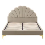 Pat tapitat, 160x200, tesatura Velvet bej, ISADORA